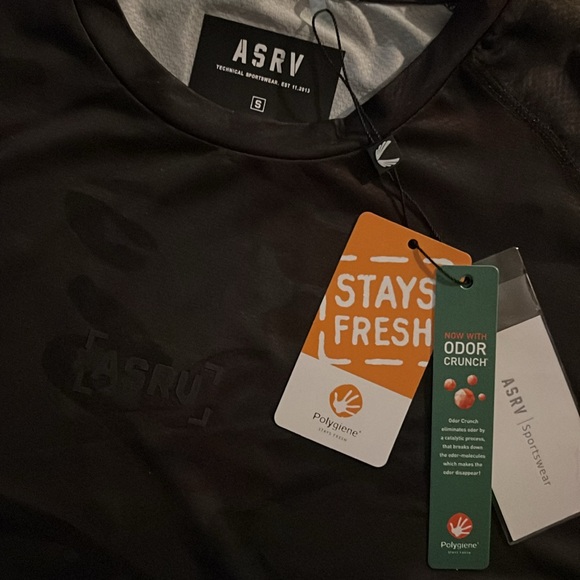 ASRV Camo Silver-lite Polygenie Performance Workout Short Sleeve Shirt DSG-0164 - Picture 2 of 6